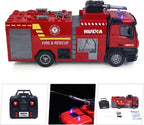HuiNa 1/14 Scale 22CH RC Fire Truck with Working Water Spray Hose, Sound & Lights (CY1562 RTR)
