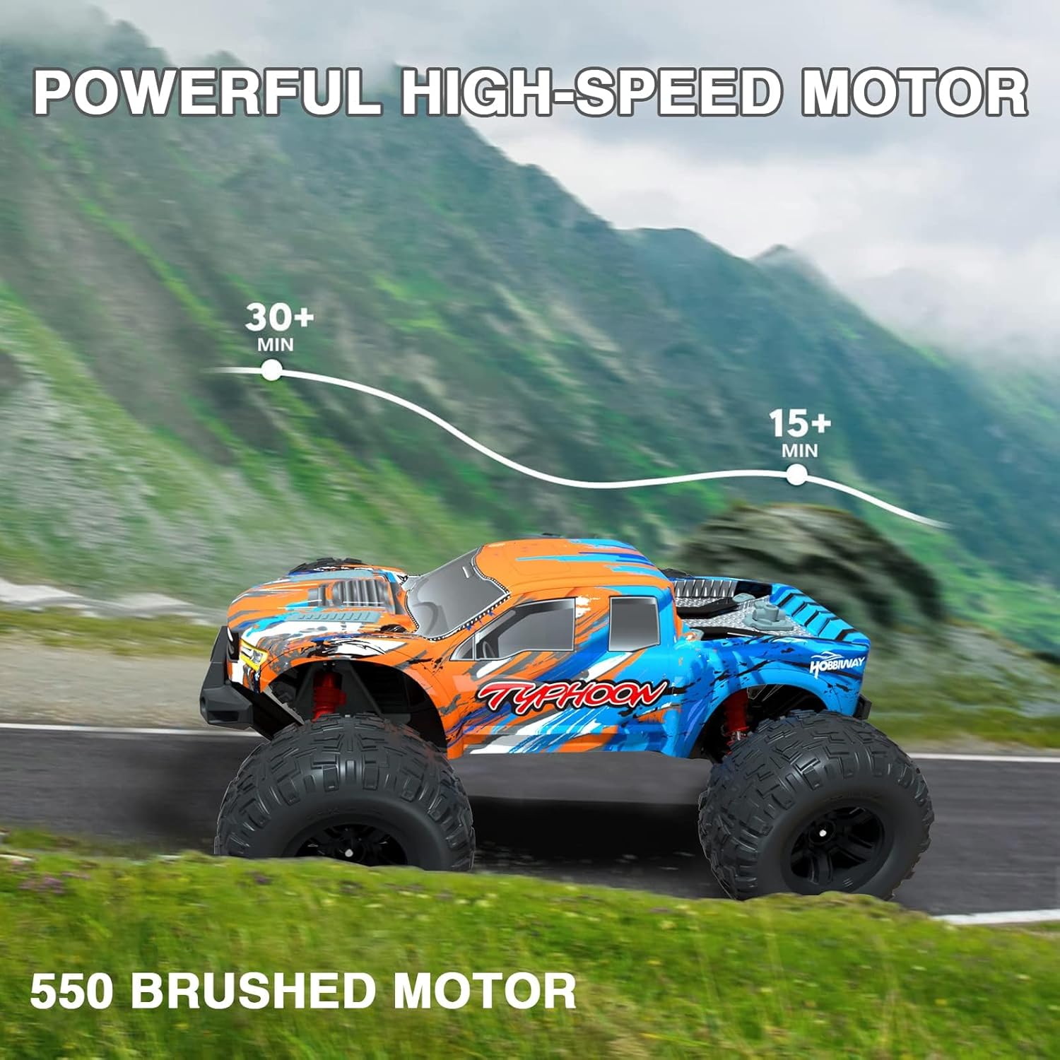 MYTOYS Hobbiway Typhon MT660 1/10 4WD RTR High Speed RC Monster Truck With Off-Road Tires