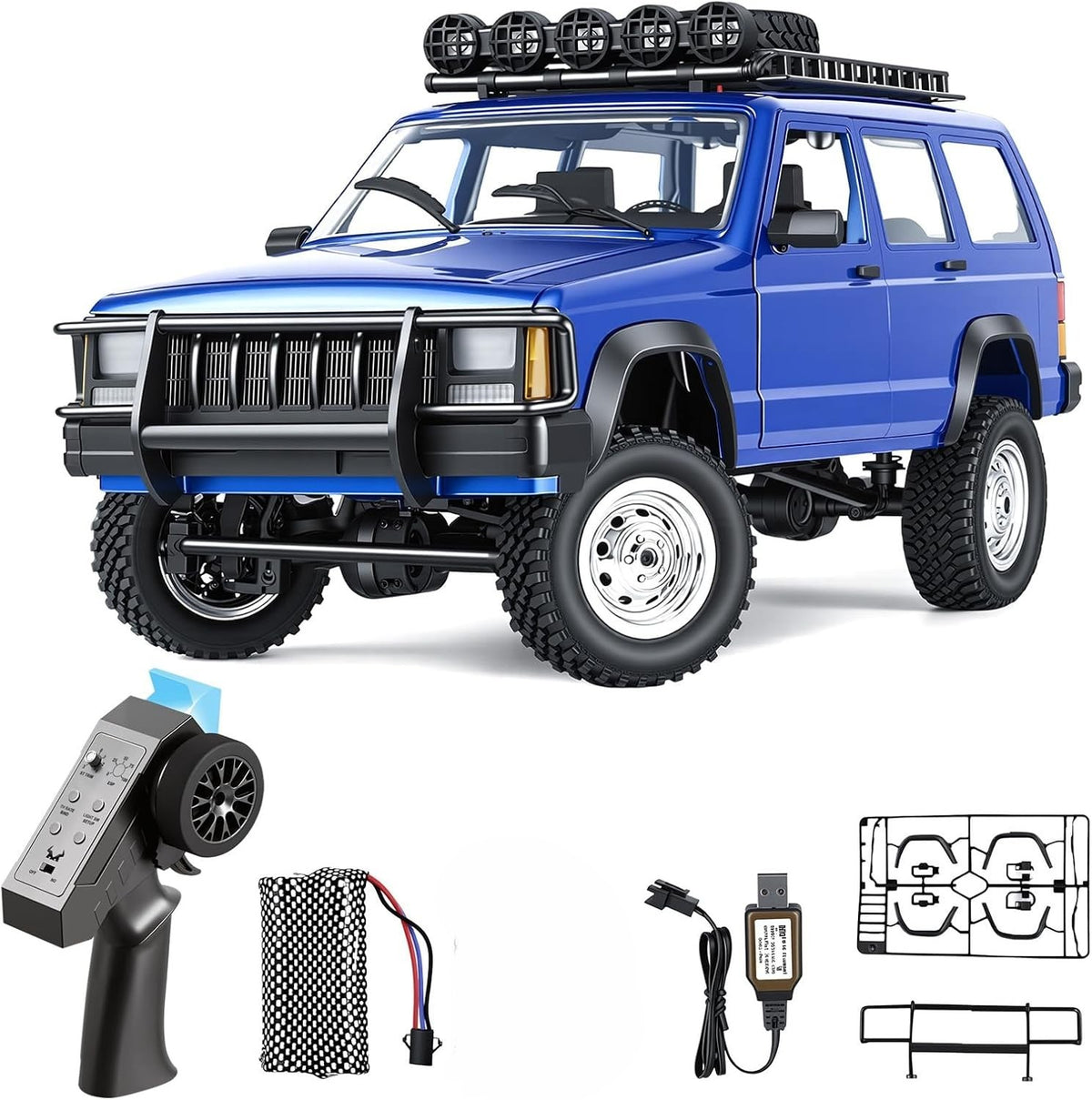 MN78 1/12 Scale 4WD RC Rock Crawler, Cherokee Off-Road Remote Control SUV Truck with 2.4GHz Proportional Control & LED Light System