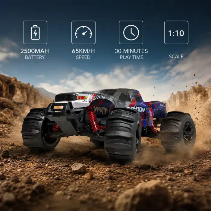 MYTOYS Hobbiway Typhoon MT660 1/10 4WD RTR High Speed RC Monster Truck - Off-Road & Sand Tyre Editions