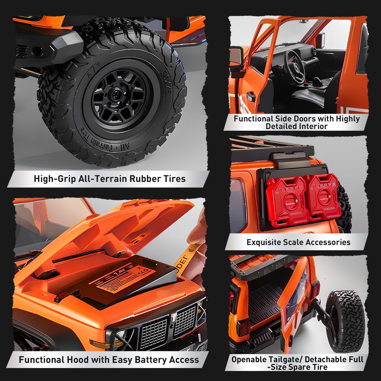 MYTOYS MN300 1/12 Scale 4x4 RC Crawler – Hobby Grade Wrangler-Style Off Road Remote Control Truck (2-Speed, LED Lights)