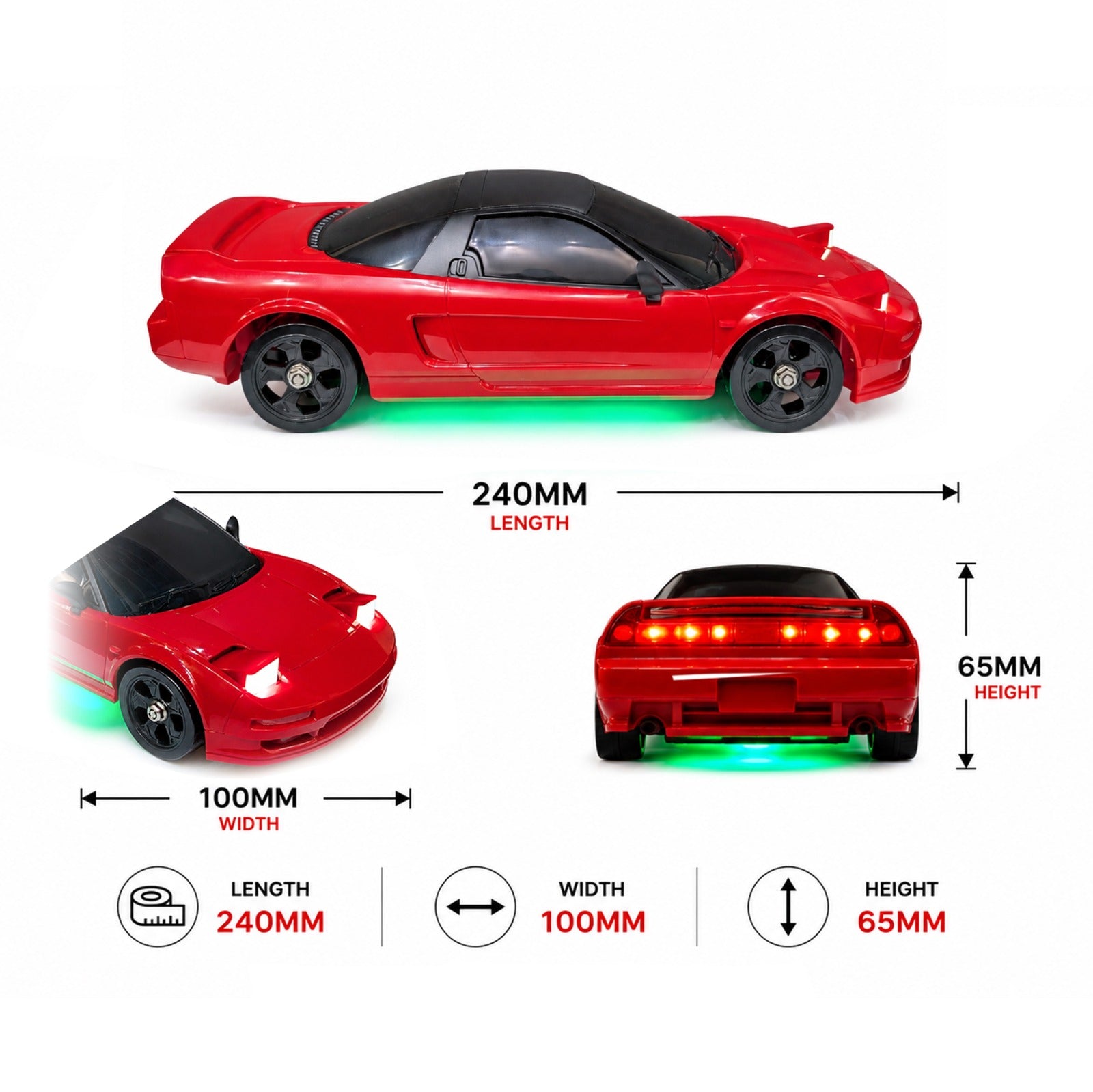 MYTOYS 1/18 4WD Drift RC Car – 2.4G High-Speed Racing Car with ESP Gyro, LED Lights & Interchangeable Wheels (RTR Ready-to-Run)