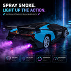 MYTOYS 2-in-1 Gesture Control Transforming RC Robot Car – 1:18 Scale Drift Stunt Vehicle with Mecanum Wheels, LED Lights & Smoke Spray