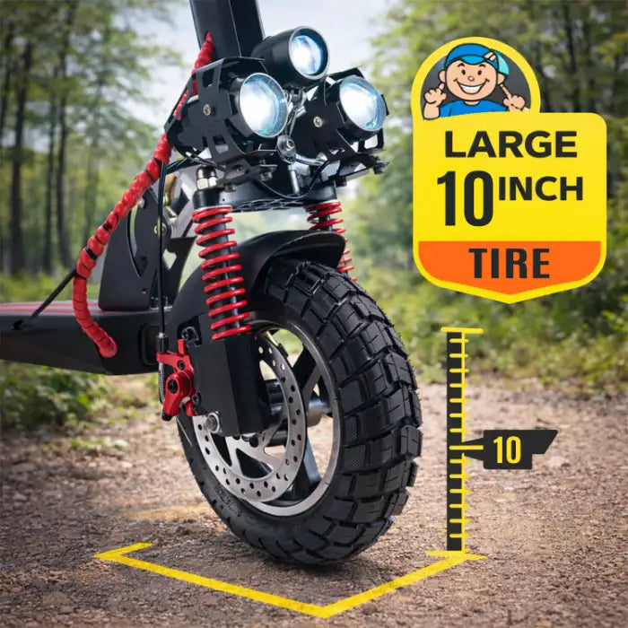 MT358 Foldable Electric Kick Scooter with seat - 750W Motor, 65 km/h Max Speed, 10" Off-Road Tires