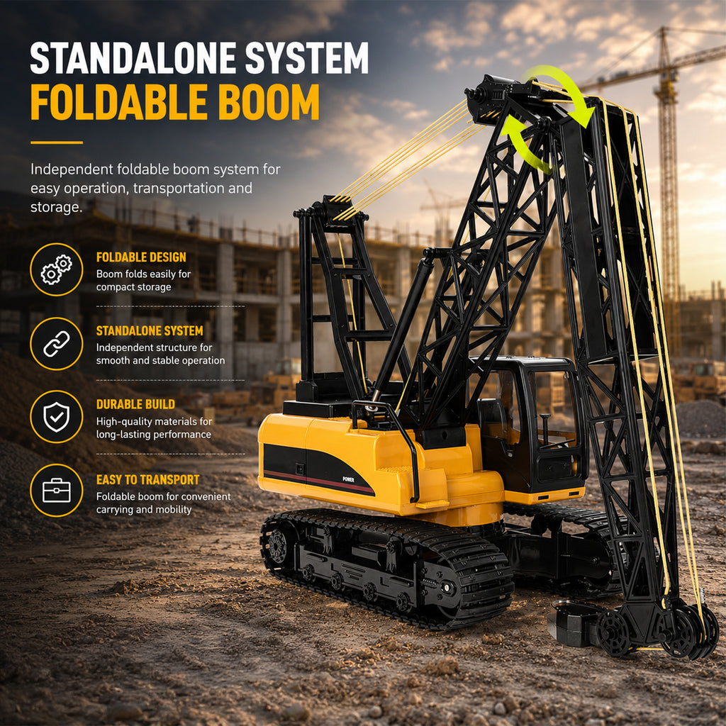 MYTOYS 1572 1:14 Scale RC Crawler Crane | 15-Channel Remote Control Construction Vehicle