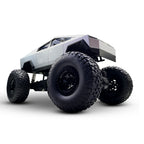 MYTOYS 1:8 Scale Tesla Cybertruck Monster RC Car – 4WD All-Terrain Off-Road Remote Control Truck with Metal Shell & LED Headlights (Silver)