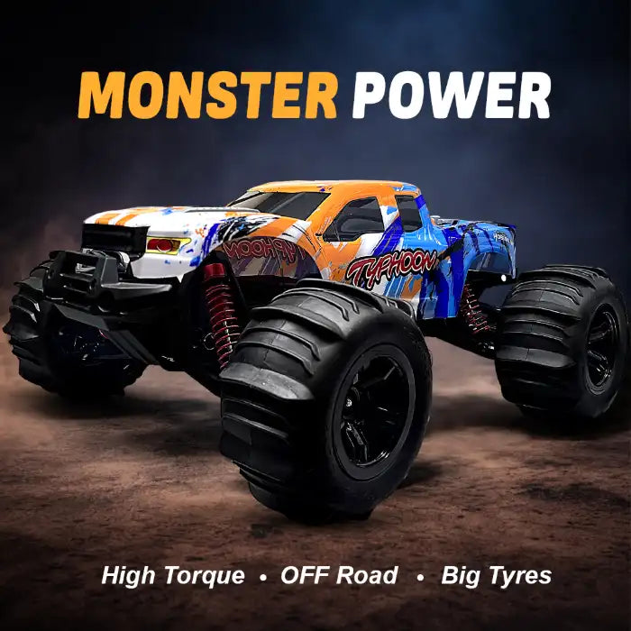 MYTOYS Hobbiway Typhoon MT660 1/10 4WD RTR High Speed RC Monster Truck - Off-Road & Sand Tyre Editions