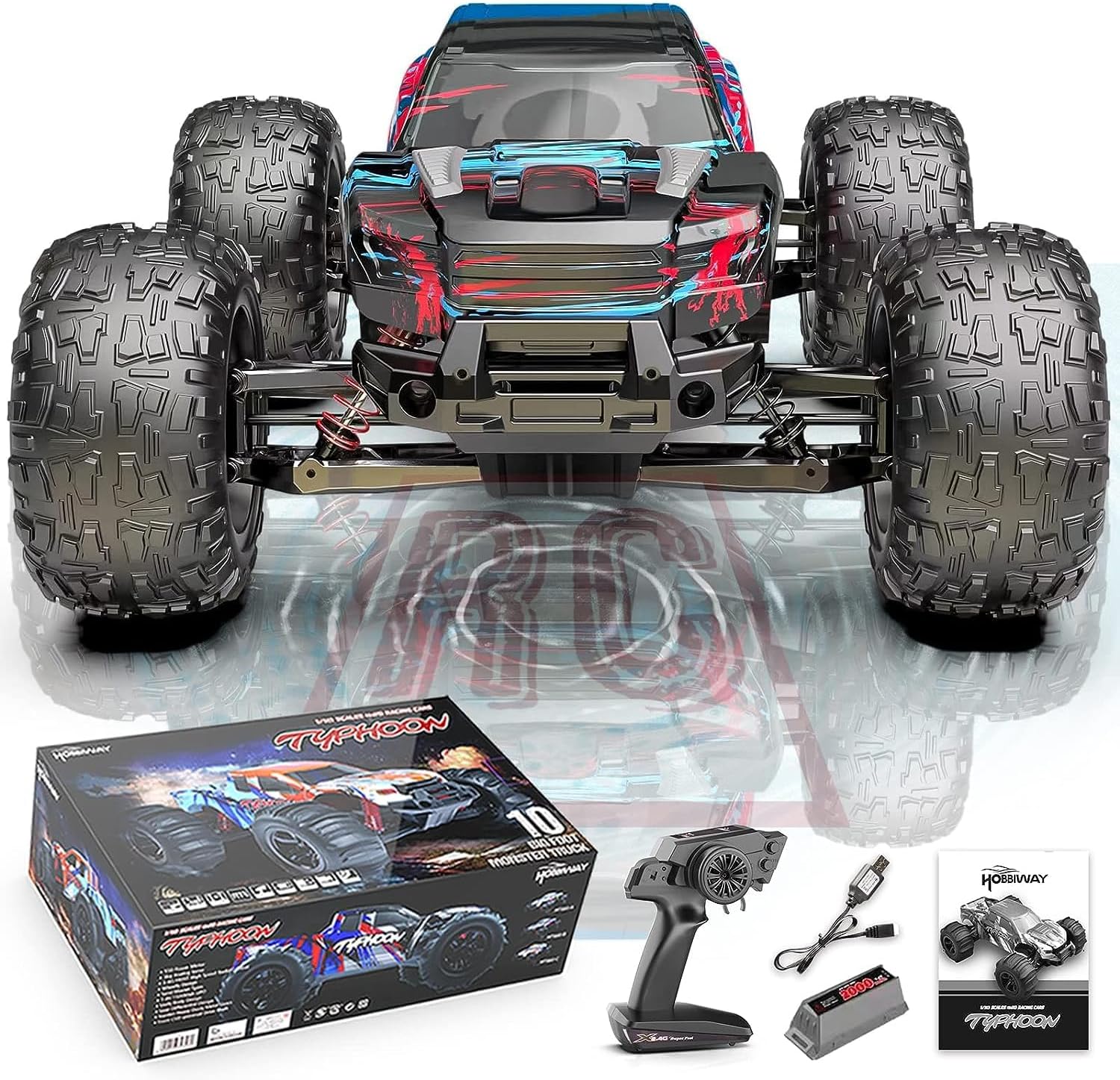 MYTOYS Hobbiway Typhon MT660 1/10 4WD RTR High Speed RC Monster Truck With Off-Road Tires
