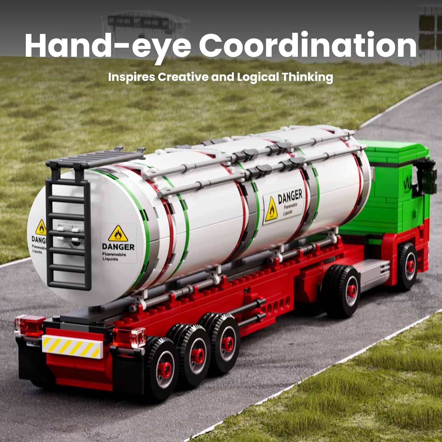 Mould King 24075 Tanker Truck Building Blocks Set – 556 Pcs Realistic Oil Transporter Scale Model Kit – STEM DIY Construction Toy & MOC Collectible Gift for Kids 4+ and Adults – 40cm Large Scale