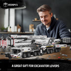 Mould King 17007 RC Liebherr LTM 11200 Technic Crane | 8506 Pcs Flagship Building Kit | 160cm Height 20-Motor Remote Control Heavy Truck