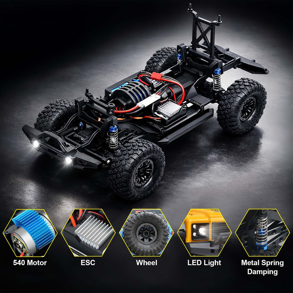 MY TOYS 1/10 Scale RC Crawler - 4WD Hobby Grade Offroad Rock Crawler (ABS Hard Shell & RTR)