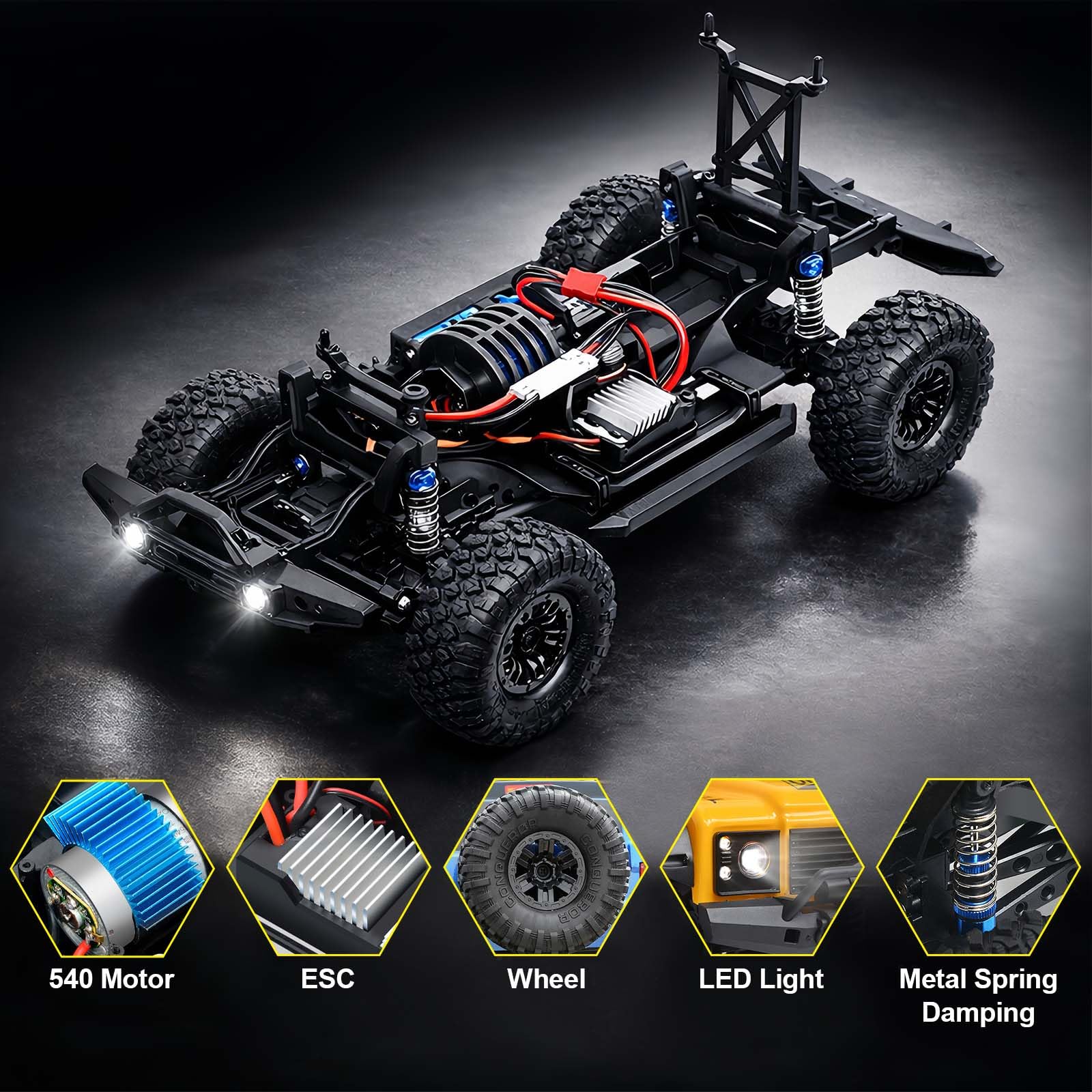 MY TOYS 1/10 Scale RC Crawler - 4WD Hobby Grade Offroad Rock Crawler (ABS Hard Shell & RTR)