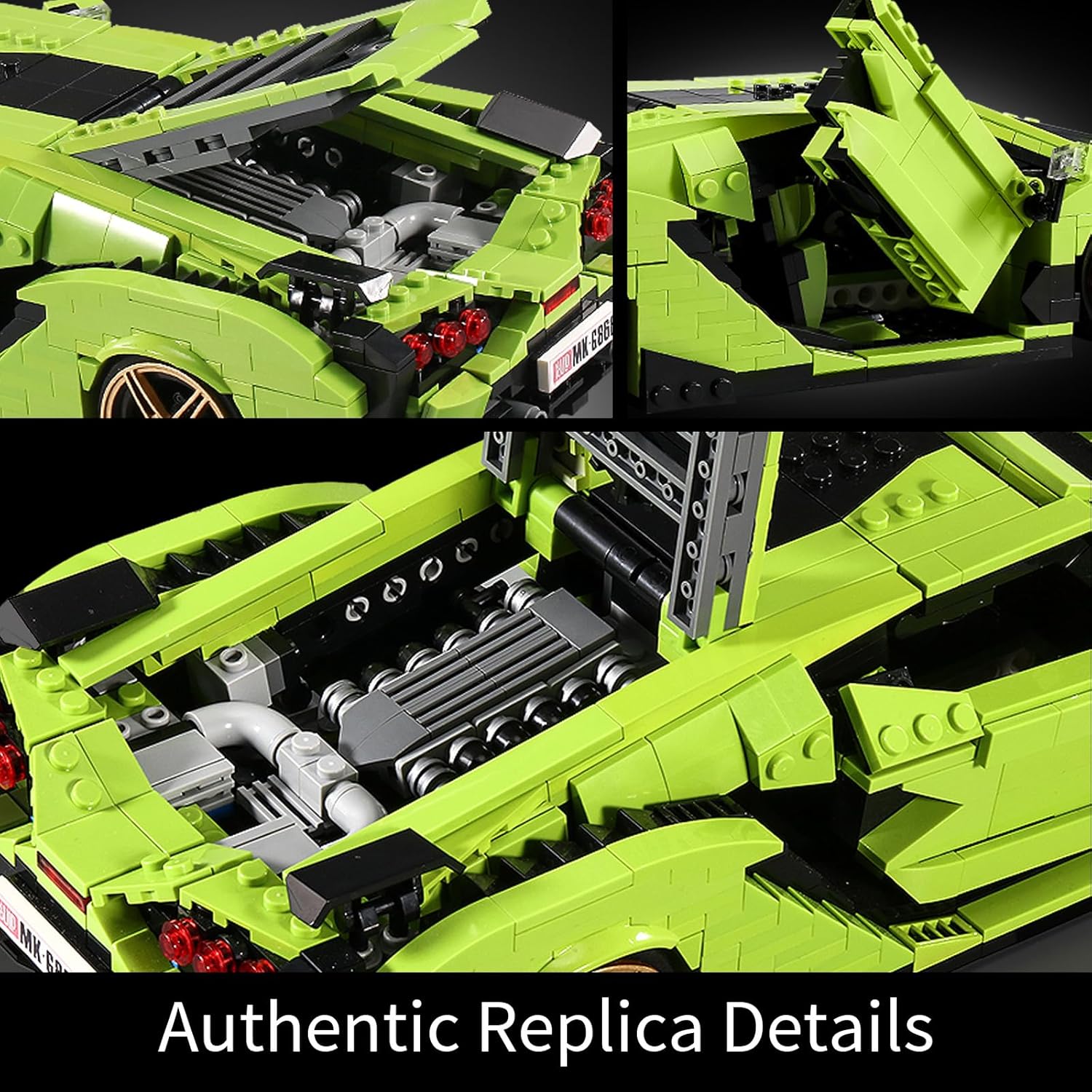 Mould King 10011 Technical Green Supercar | 1:14 Scale MOC Building Blocks Set (1,133 Pieces)