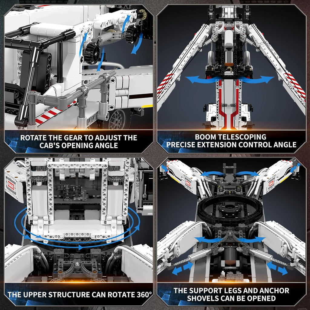 Mould King 17007 RC Liebherr LTM 11200 Technic Crane | 8506 Pcs Flagship Building Kit | 160cm Height 20-Motor Remote Control Heavy Truck