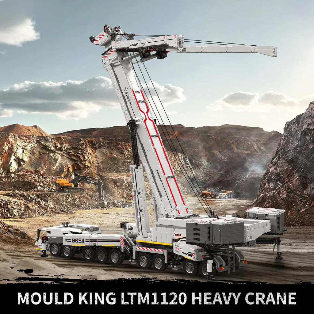 Mould King 17007 RC Liebherr LTM 11200 Technic Crane | 8506 Pcs Flagship Building Kit | 160cm Height 20-Motor Remote Control Heavy Truck