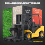 HSTAR 1:12 Remote Control Forklift Toy – 9-Channel 2.4GHz RC Construction Vehicle with Lights, Sounds & 2 Attachments