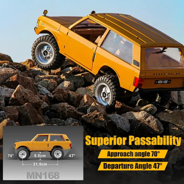 MN-168 1/12 RC Crawler - Classic 1970s Styling, 4WD, 280 Motor, 100m Range, 40-Min RTR