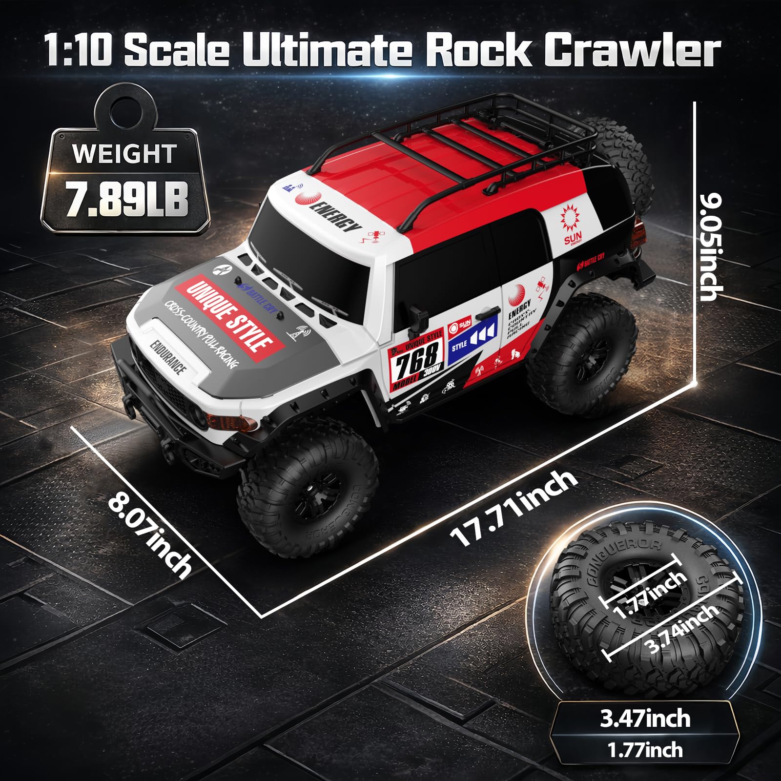 MY TOYS 1/10 Scale RC Crawler - 4WD Hobby Grade Offroad Rock Crawler (ABS Hard Shell & RTR)