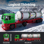 Mould King 24075 Tanker Truck Building Blocks Set – 556 Pcs Realistic Oil Transporter Scale Model Kit – STEM DIY Construction Toy & MOC Collectible Gift for Kids 4+ and Adults – 40cm Large Scale
