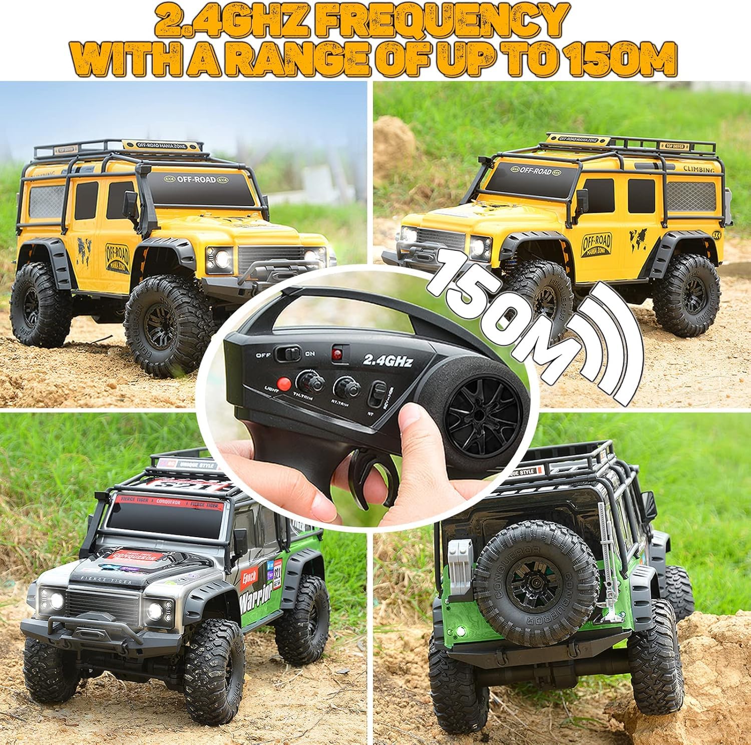 MY TOYS 1/10 Scale RC Crawler - 4WD Hobby Grade Offroad Rock Crawler (ABS Hard Shell & RTR)