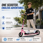 MYTOYS Premium Foldable Kick Scooter – Adjustable Height (90–100 cm), Big PU Wheels & Kickstand for Kids & Teens | White