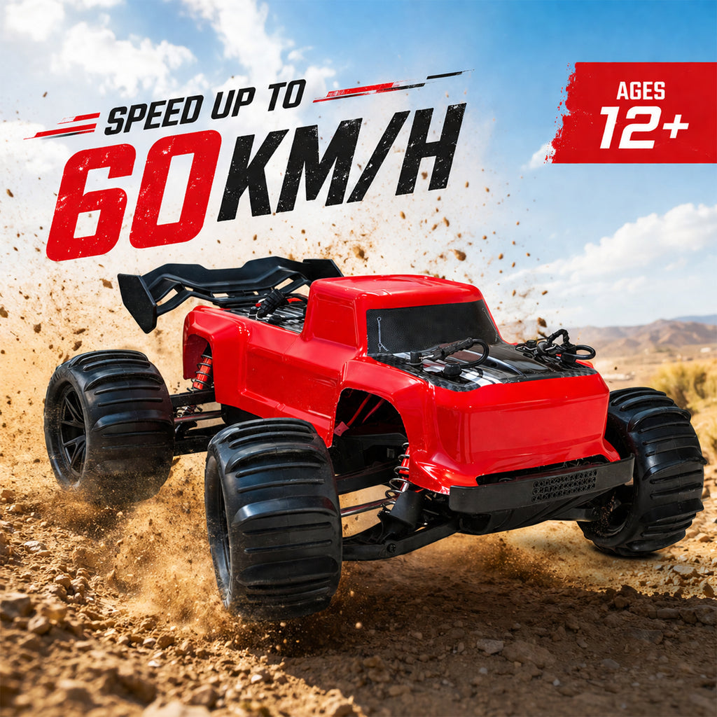 MYTOYS  S910 High-Speed 1:16 4WD Brushlees Remote Control Off-Road Truck - 60km/h Top Speed, LED Headlights, 2.4GHz Proportional Control
