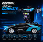 MYTOYS 2-in-1 Gesture Control Transforming RC Robot Car – 1:18 Scale Drift Stunt Vehicle with Mecanum Wheels, LED Lights & Smoke Spray