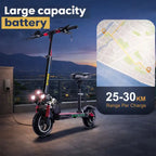 MT358 Foldable Electric Kick Scooter with seat - 750W Motor, 65 km/h Max Speed, 10" Off-Road Tires