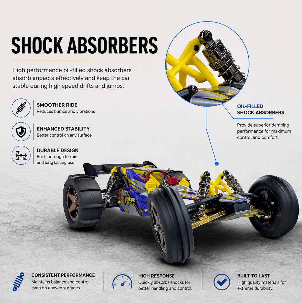 Baja 5SS MT828 Remote Control Racing Car with Sand Tires, 4WD Suspension & All‑Terrain Performance – Multicolour