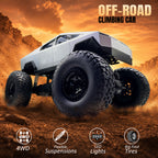 MYTOYS 1:8 Scale Tesla Cybertruck Monster RC Car – 4WD All-Terrain Off-Road Remote Control Truck with Metal Shell & LED Headlights (Silver)