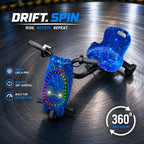 36V Electric Drift Scooter for Kids (Ages 4+) - 3-Speed Modes, 360° Rotating Tricycle, Bluetooth Music, Multicolor LED Lights, 250W Brushless Motor, Max Speed 15km/h, Includes Helmet & Safety Gears