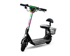 MT390 Kids Electric Kick Scooter with Seat - 18 km/h, 300W Motor, LED Lights, Bluetooth Speaker & Storage Basket