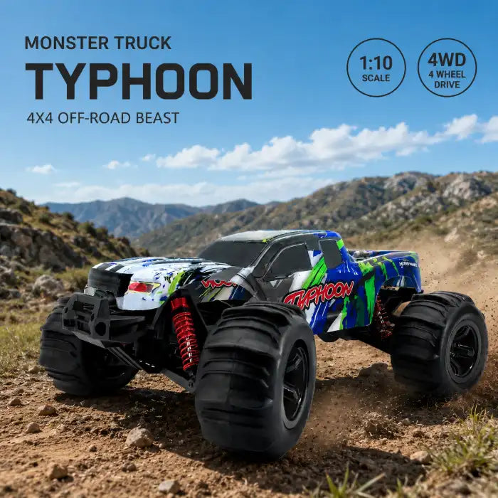 MYTOYS Hobbiway Typhoon MT660 1/10 4WD RTR High Speed RC Monster Truck - Off-Road & Sand Tyre Editions