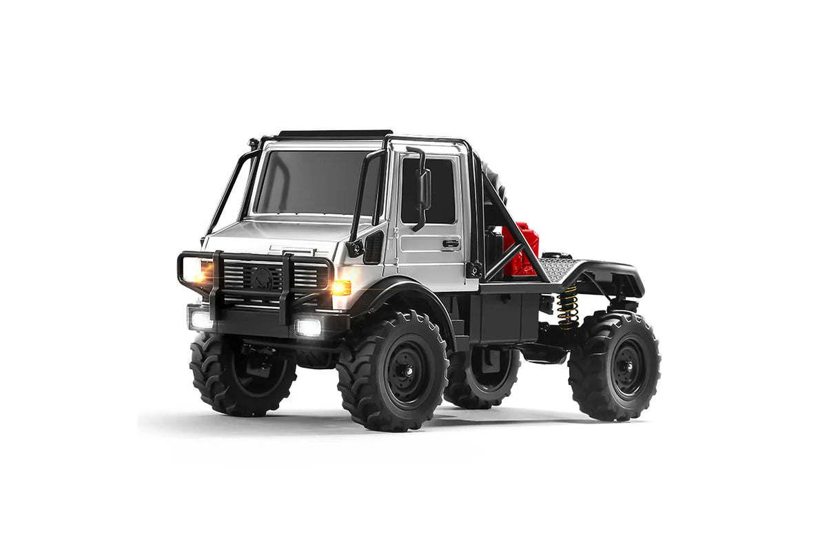 MN-333 1:18 Scale Off-Road RC Unimog Crawler — 4WD, Metal Alloy Body RC Truck, 2-Speed, LED Lights (RTR)