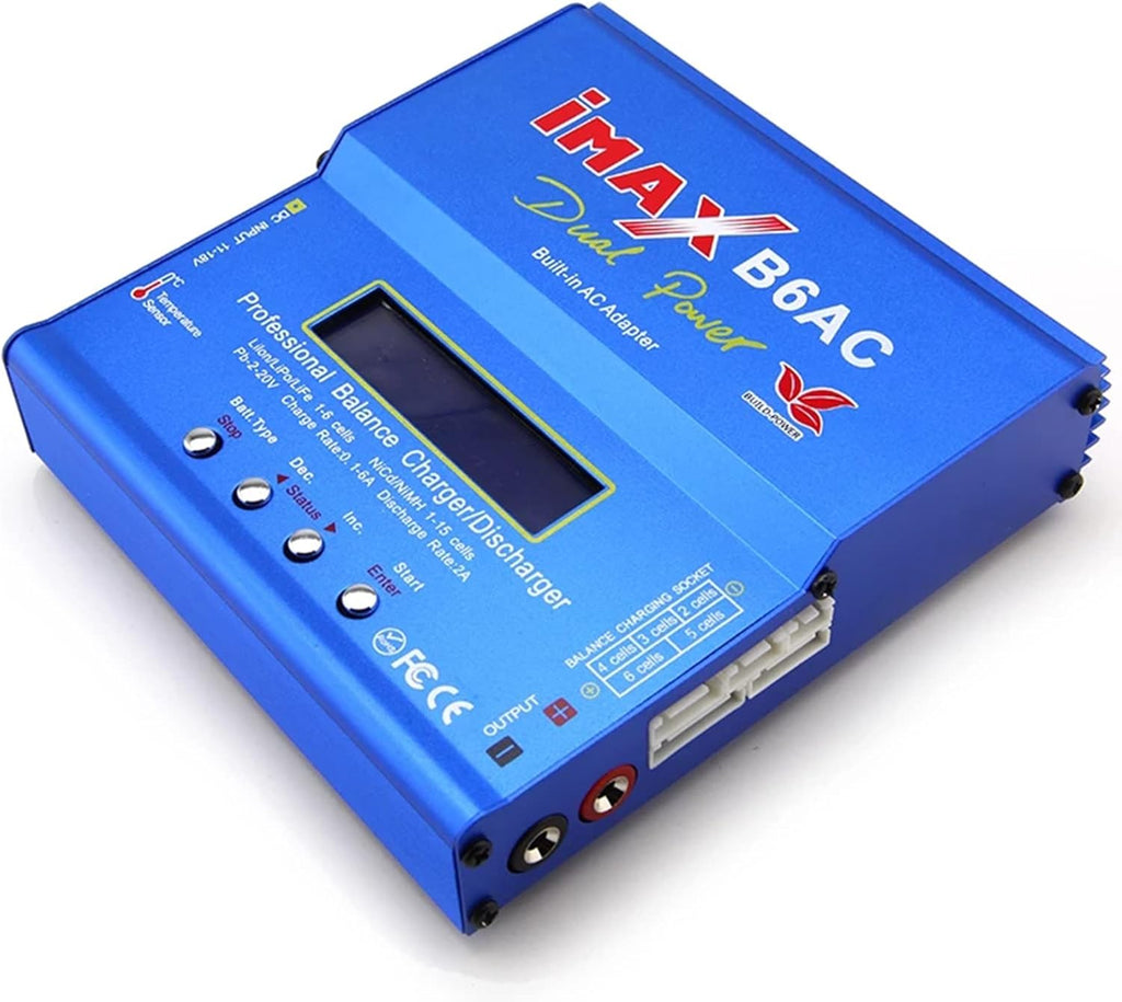 iMAX B6 AC 80W Smart Balance Lipo Battery Charger & Discharger | Universal Digital LCD Screen Charging Station for 1S-6S LiPo, LiFe, NiMH, NiCd & Pb Batteries for Hobby RC Vehicles, Drones & Packs