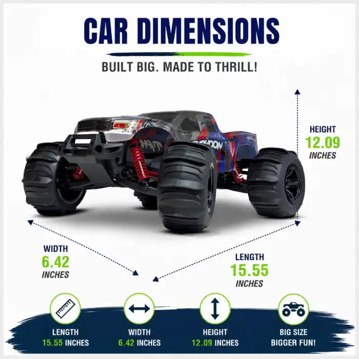 MYTOYS Hobbiway Typhoon MT660 1/10 4WD RTR High Speed RC Monster Truck - Off-Road & Sand Tyre Editions