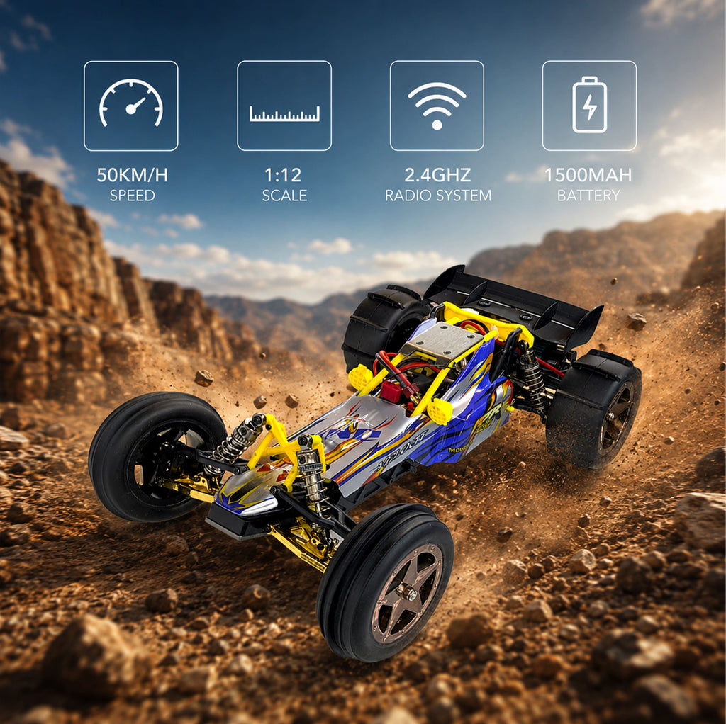 Baja 5SS MT828 Remote Control Racing Car with Sand Tires, 4WD Suspension & All‑Terrain Performance – Multicolour