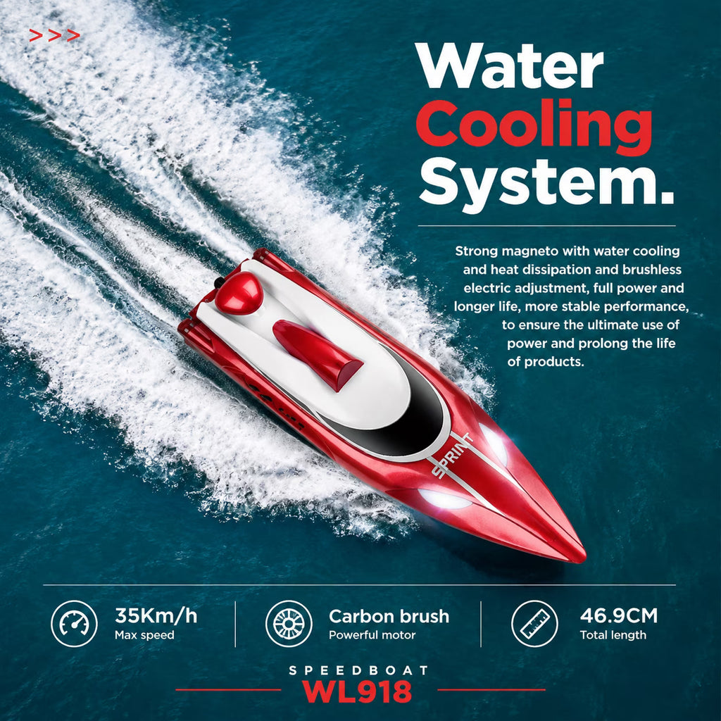 MYTOYS WL918 RC Boat 2.4GHz RTR High-Speed Remote Control Racing Boat (35 KM/H)