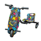 36V Electric Drift Scooter for Kids (Ages 4+) - 3-Speed Modes, 360° Rotating Tricycle, Bluetooth Music, Multicolor LED Lights, 250W Brushless Motor, Max Speed 15km/h, Includes Helmet & Safety Gears