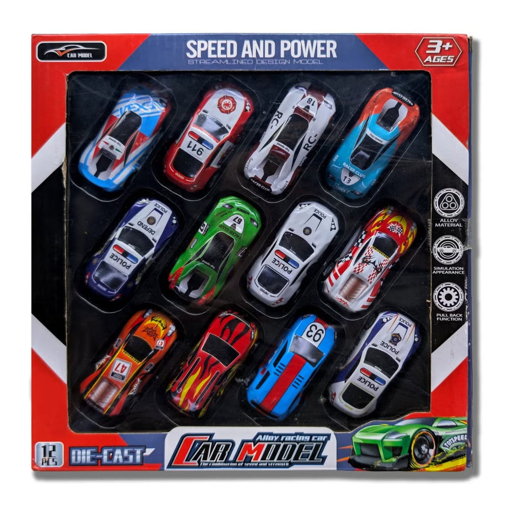 Mytoys Alloy Mini Pull Back Toy Car Set – 12 Pcs (1:64 Scale)