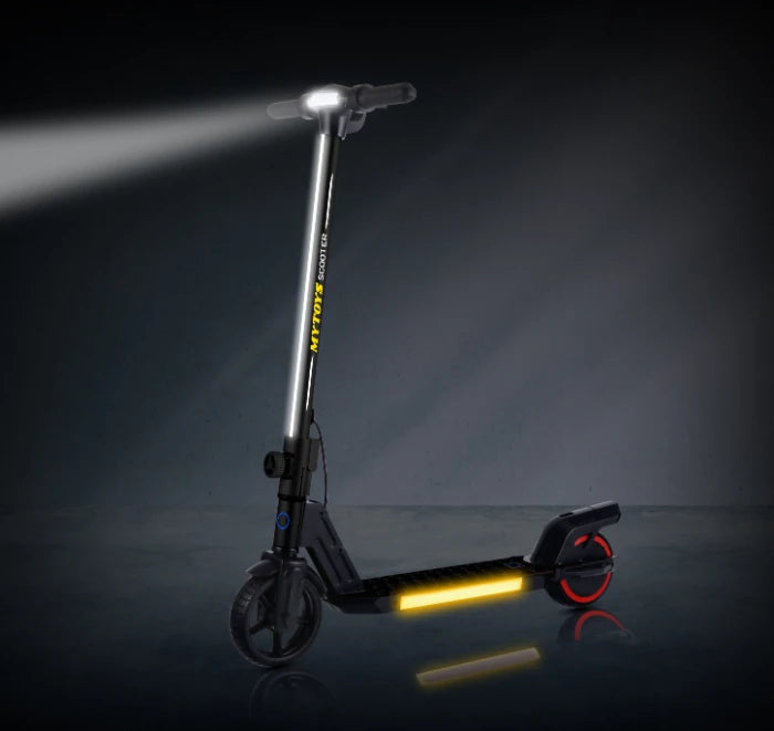 2-Wheel Kids Electric Scooter – 130W, 16 km/h, 21.6V, 8 km Range, LED Lights & Foldable