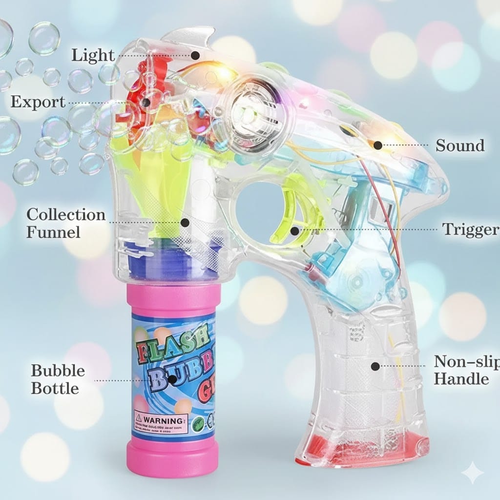 LumiPop Musical LED Bubble Shooter Toy for Kids