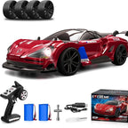 MY TOYS 1/16 RC Drift Car 4WD – 38KM/H High-Speed Remote Control Car with 6 LED Light Modes, 1 Battery & Dual Tire Sets (Racing & Drifting) for Kids & Adults