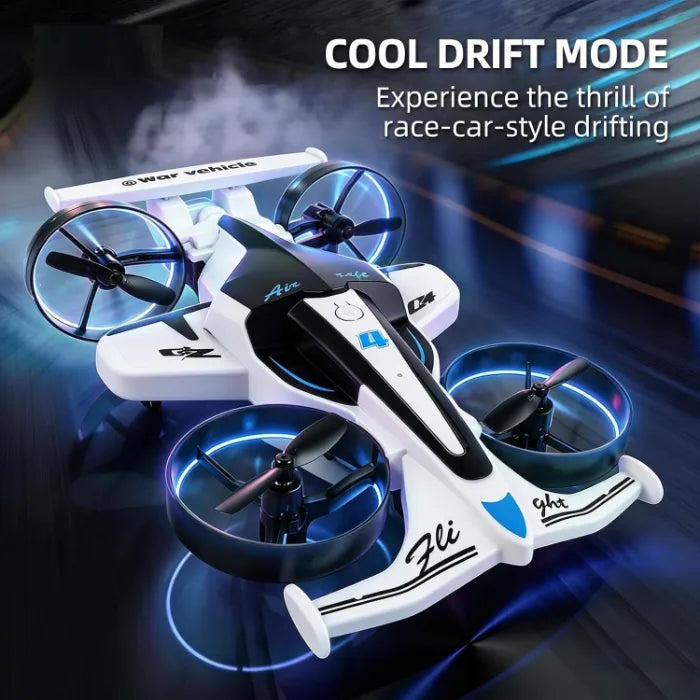 MYTOYS 2-in-1 RC Drone &amp; Stunt Drone for Kids – Land &amp; Air 360° Flying Drone with, 3 Speed Modes &amp; LED Lights
