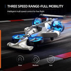 MYTOYS 2-in-1 RC Drone &amp; Stunt Drone for Kids – Land &amp; Air 360° Flying Drone with, 3 Speed Modes &amp; LED Lights