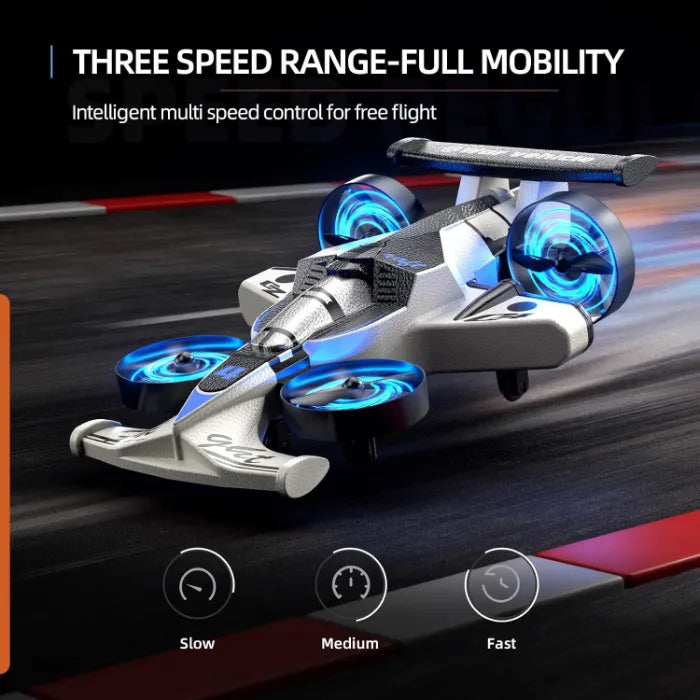 MYTOYS 2-in-1 RC Drone &amp; Stunt Drone for Kids – Land &amp; Air 360° Flying Drone with, 3 Speed Modes &amp; LED Lights