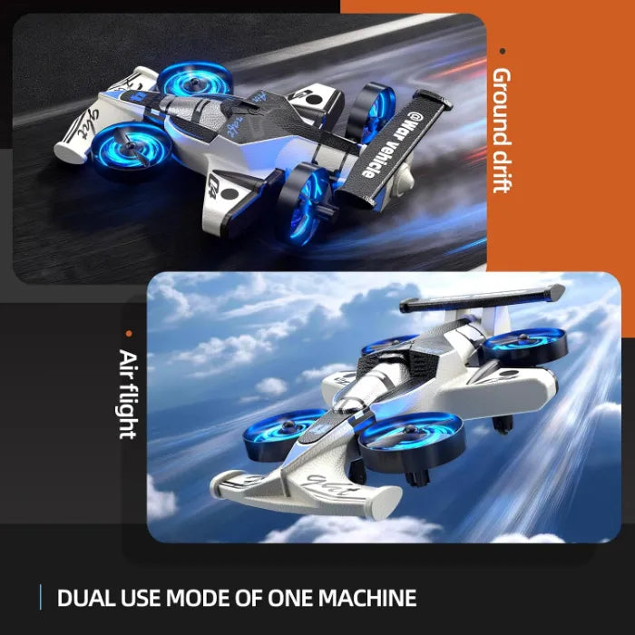 MYTOYS 2-in-1 RC Drone &amp; Stunt Drone for Kids – Land &amp; Air 360° Flying Drone with, 3 Speed Modes &amp; LED Lights