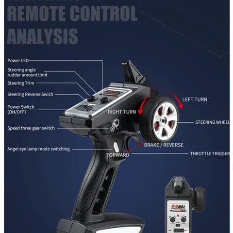 1/16 Scale 4WD High‑Speed Drift RC Car with LED Lights (Model SG‑1609)-