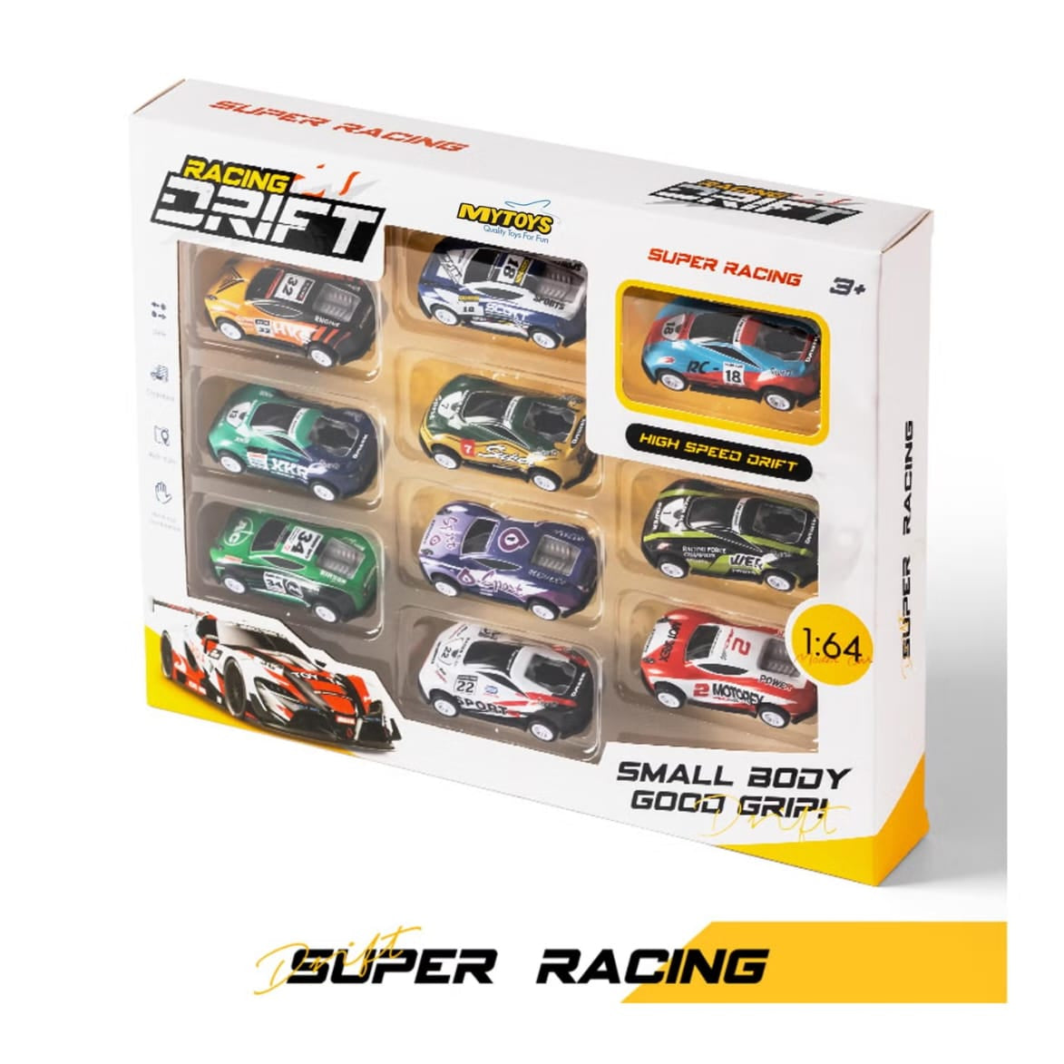 Drift Racers Set – High‑Speed 1:64 Scale Toy Cars (10‑Pack)