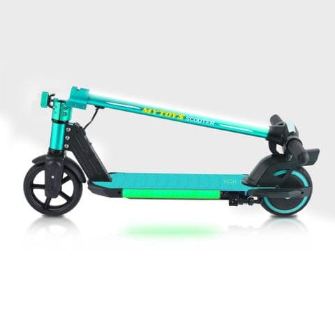 2 Wheels Electric Scooter for Kids, 130W Motor, LED Lights & Foldable Design (Blue)